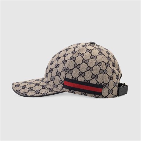 gorra gucci azul|Gorra de béisbol Original GG con tribanda en beige y azul.